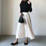 送料０ ペールカラー２色 春夏のお色味が絶妙 張りのあるシフォンのプリーツスカート 【ペールプリーツ２色】