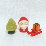 クリスマス　サンタさんツリーソリ　羊毛フェルト