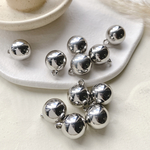10pcs[14mm・シルバー] カン付き　CCBボール アクリルビーズ  チャームa364