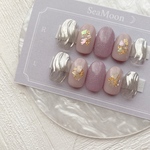 くすみパープル ニュアンスネイル𓂃◌𓈒𓐍 成人式ネイル ネイルチップ ニュアンスネイル ミラーネイル 