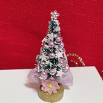 ミニチュア　クリスマスツリー　ピンクのポインセチア