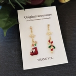 クリスマス🎄（ステッキ①）ピアス、イヤリング