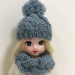 リカちゃん手編み帽子とスヌード