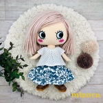 新作✨着せ替え〈2点セット〉ෆ̈ ハッピードール　イーマリー　(トップス・ピンタック付きティアードスカート) 花柄　水玉　可愛いෆ̈ 