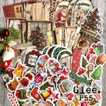 ★SALE★送料無料【P55 コラージュ素材】海外シール　クリスマス　大容量　ジャーナル　おすそ分け　手帳　ステッカー　日記　ツリー　サンタ　