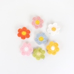 送料無料♡7色から選べるお花のヘアピン2点セット🌸(ベビー/キッズ/くま/かぎ網/お花/ヘアピン/ベビーピン/ミニヘアピン/親子リンク)