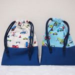 【Ｍ様ご予約品】働く車柄巾着　2点セット 