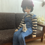 モールアニマル　カゴ入り子ねこ　座り（茶トラ）