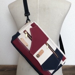 受注生産　2way ボディバッグ  ワイン/生成り/ディープオーシャン