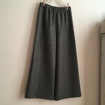 ネップツイードストレッチウールで作ったワイドパンツ