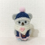 コアラちゃん用冬のお出かけ3点セット(ピンク白青)
