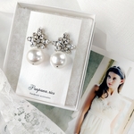 SWAROVSKI”Laurierbigpearl/ブライダルピアス/ブライダルイヤリング/ウェディングイヤリング/ウェディングピアス/パール/花嫁/スワロフスキー/ウェディングドレス/結婚式/