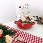 ぷっくり文鳥サンタのクリスマスプレゼントオブジェ
