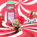 Proomy 箱入り冬の赤ちゃんクマさん 抹茶ビスケット クリスマス ミニチュア テディベア 緑リボン