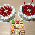「408320さまオーダー品♪」ふたつのケーキとミニマグネットトースト