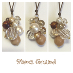 gorogoro*ロングネックレス Brown★White②