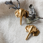 真鍮パーツ［アメリカ製］＊2個＊アンティーク調　ゾウ　動物　アニマル　個性的　ブラス  / Raw brass jewelry making supplies