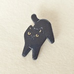【オーダー品】黒猫のブローチ　全身タイプ　帯留めにも