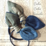 うさ耳ヘアゴム【カモフラ×デニム】