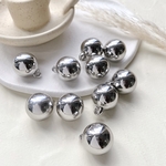10pcs[17mm・シルバー] カン付き CCBボール アクリルビーズ  大ぶりチャーム a365