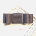 cocowaオリジナル ベロア リボン バレッタ グレー
