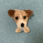 取り置き品🐶ジャックラッセルテリア フワモコ刺繍ブローチ 