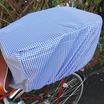 自転車かごカバー・Lサイズ【チェック・ブルー】