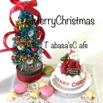 hand made  ミニチュア　ドールハウス　クリスマスケーキ🎂&ミニツリー