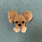 おしゃれカット🎵ヨークシャーテリアのフワモコ刺繍ブローチ