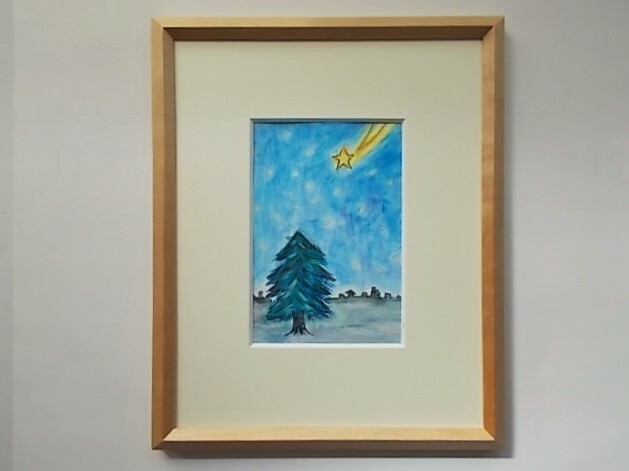 額入り水彩画 星空のシーソー 1138 額入り水彩画 星空のシーソー 1138 数量は多】 送料無料 お 額