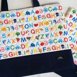 ☆レッスンバッグ＆上履き入れ☆　＜ＡＢＣ柄×ネイビー＞