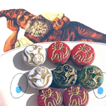 【4ペア8コセット】JIRI＊IVANA#czech beads#チェコビーズ　cat14㎜　mixassort Xmas color