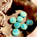 再入荷【2コセット】JIRI＊IVANA#czech beads#チェコビーズ　sun17㎜ light blue/bronze