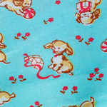 USAファブリック　Playful Puppies Aqua