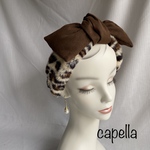🌟capella🌟 ふわふわエコファーで可愛いリボンターバン　4way 大人可愛い冬のターバン