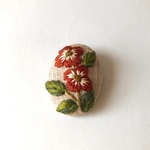 fleurs 刺繍ブローチ    ダークオレンジ