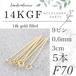 【F70】14kgf 0.6mm 3cm 9ピン5本