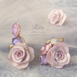 儚げパープルの薔薇〜イヤーカフ仕立て〜