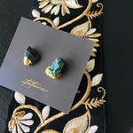 〜chalkos pyrites classic①〜天然石　原石　金　クリスマス　アレルギーフリー　ピアス