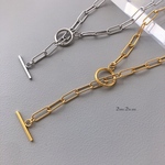 金属アレルギー対応　サージカルステンレス / マンテル留め具　ボックスチェーンネックレス　シルバー