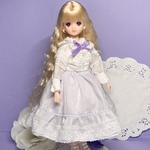 D-65【送料無料】【リカちゃん　服】ワンピース　ドレス　ラベンダー