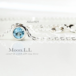 11月誕生石　silver925 スイスブルートパーズのベゼルネックレス