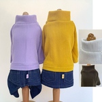 ふわふわﾘﾌﾞﾆｯﾄとデニムのワンピース