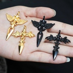 カン付き 羽 翼 十字架 クロス チャーム アクセサリーパーツ アクセサリートップ ハンドメイド 手芸 DIY クラフト 大きめ 1個