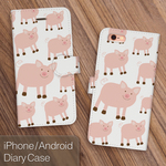 かわいいブタさん iPhone 11 11Pro 11ProMax XR XS XSmax Ⅹ 8 7 6 5 アンドロイド対応 手帳型ケース 携帯ケース iphone ケース