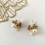 淡水パールのビジューピアス/イヤリング✨