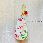 ✳︎エプロンちゃん✳︎ 文鳥　バッグチャーム