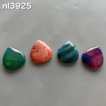 アゲート 染め スライム型ルース 4個セット  nl3925