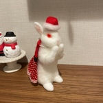 羊毛フェルト　クリスマス　うさぎ