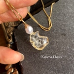 ✶まるで人魚の落とし物✶バロックパールと透き通る鱗のようなネックレス✶Fragment of mermaid scales